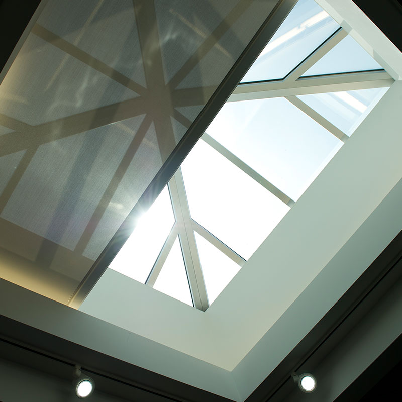 Draper motorized skylight shades
