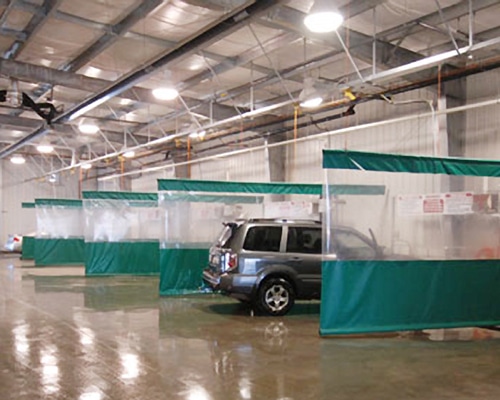 Wash bay curtains